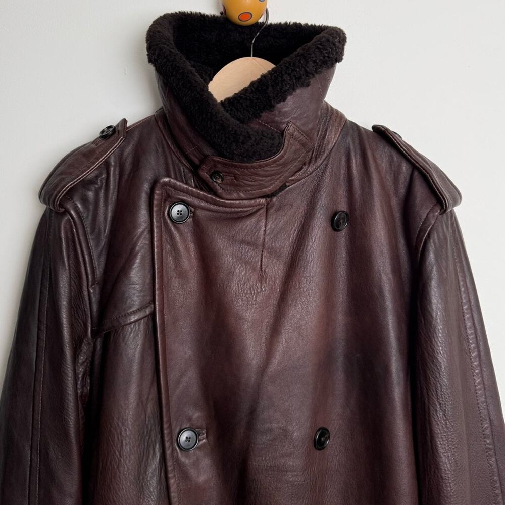 Ralph Lauren Wine Italian lambskin coat with shearling collar - size L $15,000 - Picture 6 of 15